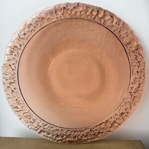 Fire and Light Recycled Glass 14” Moonstone Platter Plate Copper Orange